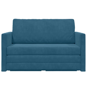 Blaues Schlafsofa Samt 124 cm