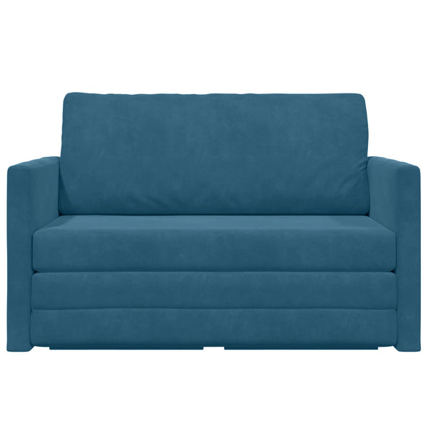 Blaues Schlafsofa Samt 124 cm