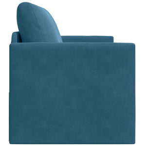 Blaues Schlafsofa Samt 124 cm
