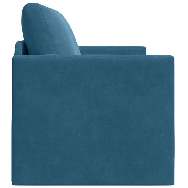 Blaues Schlafsofa Samt 124 cm