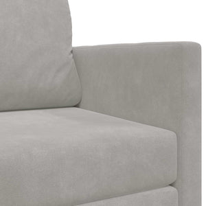 Schlafsofa Hellgrau Samt 124 cm