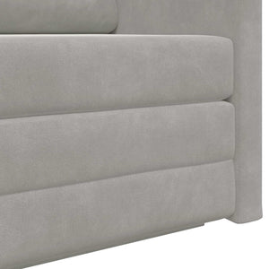 Schlafsofa Hellgrau Samt 124 cm