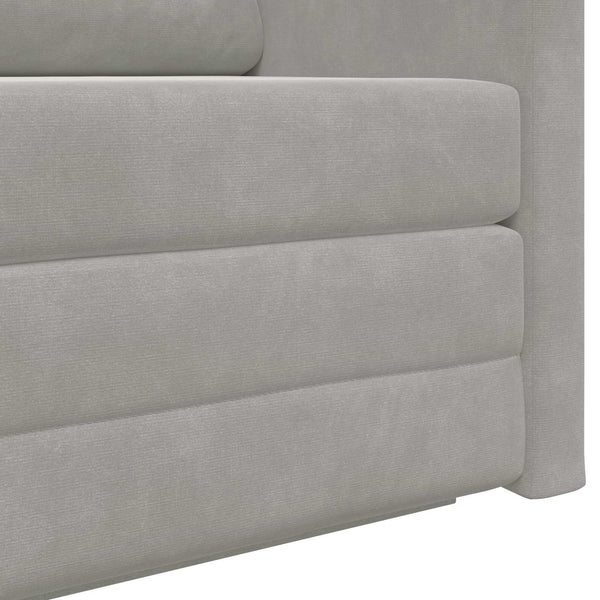 Schlafsofa Hellgrau Samt 124 cm