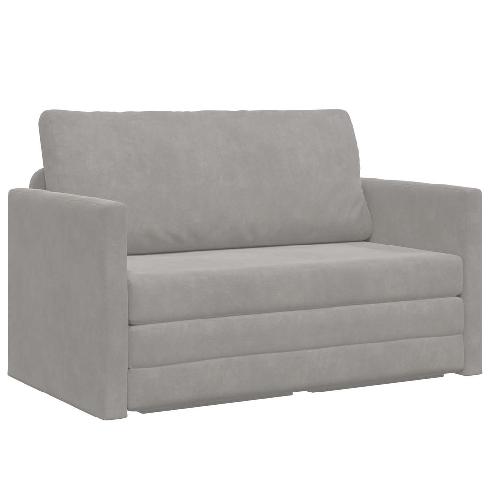Schlafsofa Hellgrau Samt 124 cm
