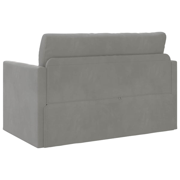 Schlafsofa Hellgrau Samt 124 cm