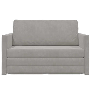 Schlafsofa Hellgrau Samt 124 cm