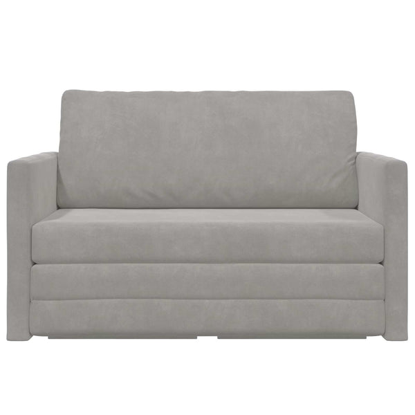 Schlafsofa Hellgrau Samt 124 cm