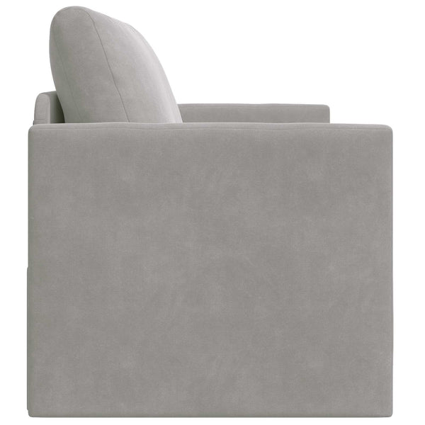 Schlafsofa Hellgrau Samt 124 cm