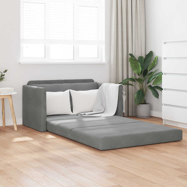 vidaXL Canapé-lit gris foncé 124 x 71 x 78 cm velours
