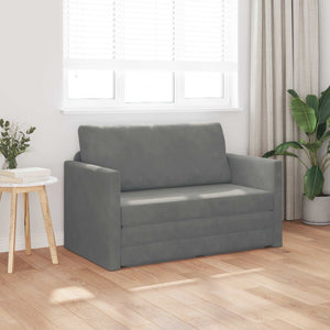 vidaXL Canapé-lit gris foncé 124 x 71 x 78 cm velours