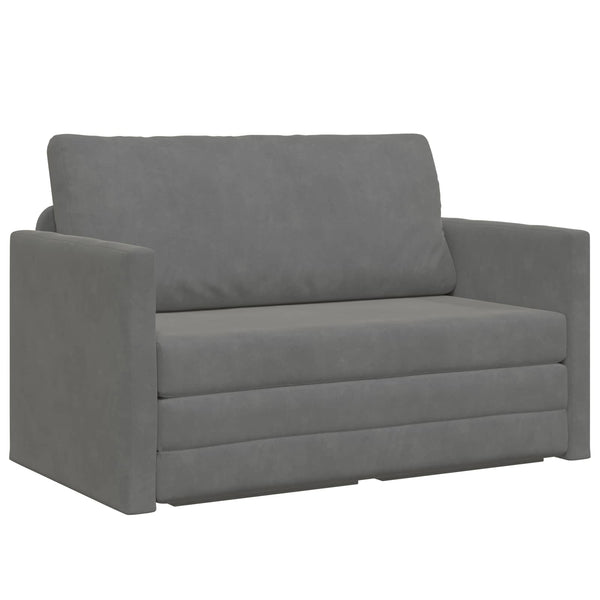 vidaXL Canapé-lit gris foncé 124 x 71 x 78 cm velours