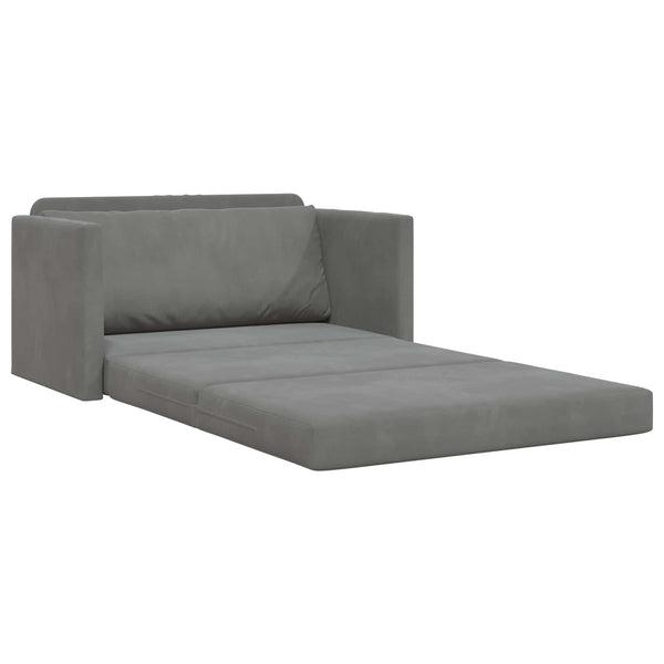 vidaXL Canapé-lit gris foncé 124 x 71 x 78 cm velours