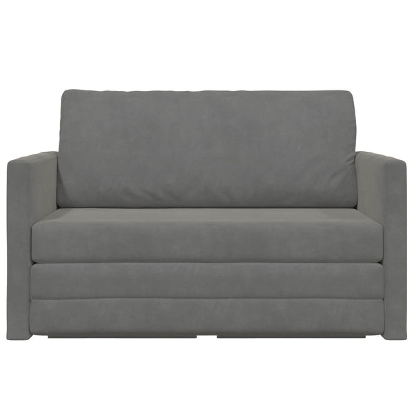 vidaXL Canapé-lit gris foncé 124 x 71 x 78 cm velours