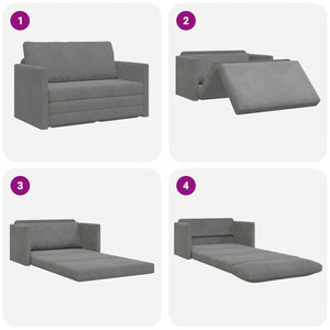 vidaXL Canapé-lit gris foncé 124 x 71 x 78 cm velours