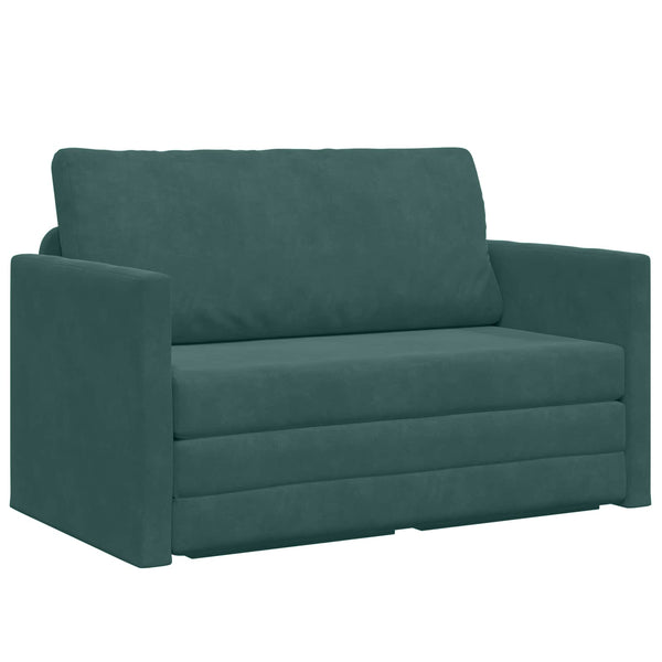 Schlafsofa Dunkelgrün Samt 124cm