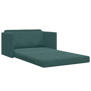 Schlafsofa Dunkelgrün Samt 124cm