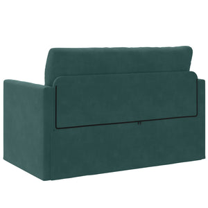 Schlafsofa Dunkelgrün Samt 124cm