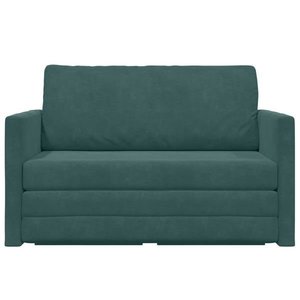 Schlafsofa Dunkelgrün Samt 124cm