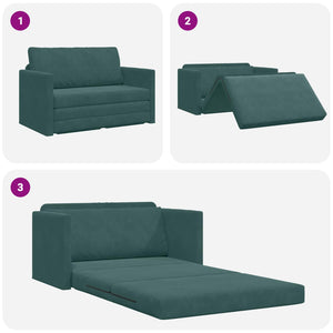 Schlafsofa Dunkelgrün Samt 124cm