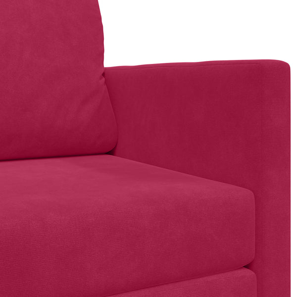 Weinrotes Samt Schlafsofa 124 cm