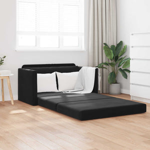 Schlafsofa Schwarz Samt 124 cm