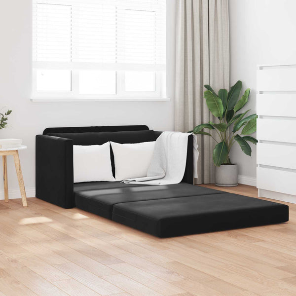 Schlafsofa Schwarz Samt 124 cm