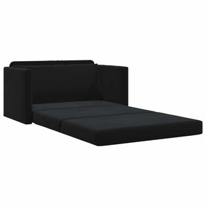 Schlafsofa Schwarz Samt 124 cm