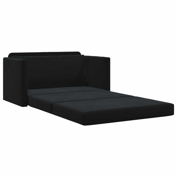 Schlafsofa Schwarz Samt 124 cm