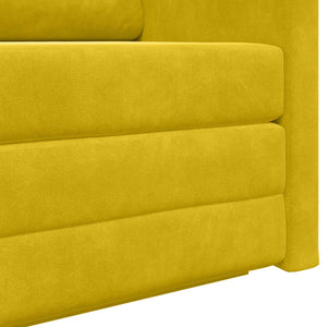Schlafsofa Gelb Samt 124 cm