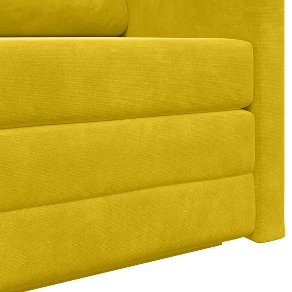Schlafsofa Gelb Samt 124 cm