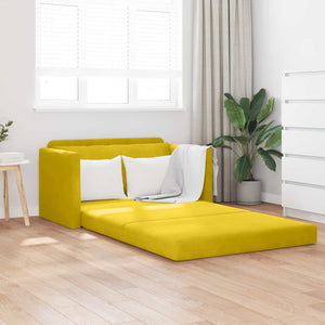 Schlafsofa Gelb Samt 124 cm