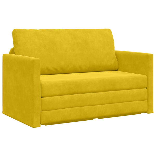 Schlafsofa Gelb Samt 124 cm