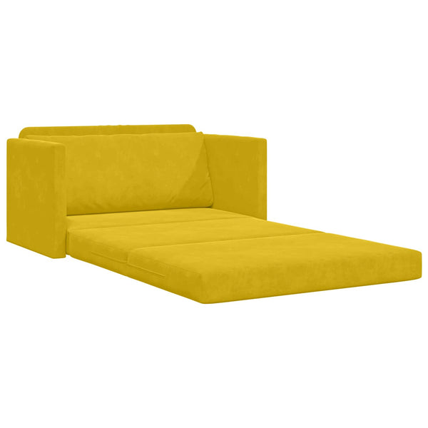 Schlafsofa Gelb Samt 124 cm