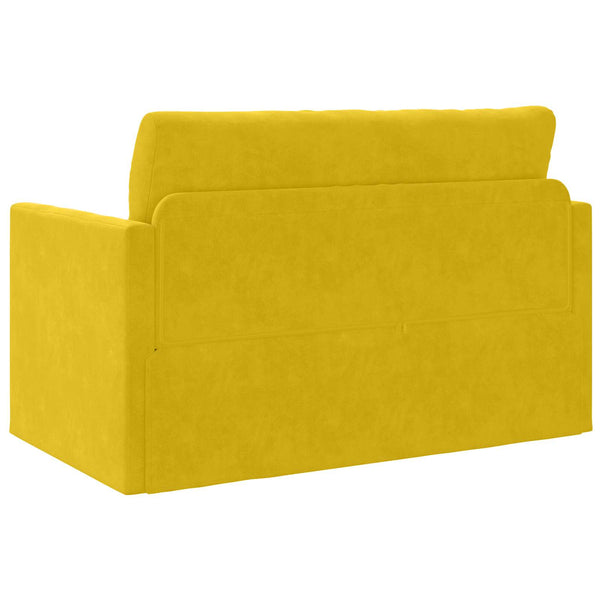Schlafsofa Gelb Samt 124 cm