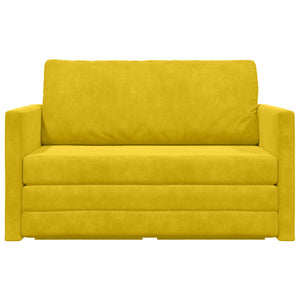 Schlafsofa Gelb Samt 124 cm
