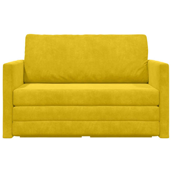 Schlafsofa Gelb Samt 124 cm
