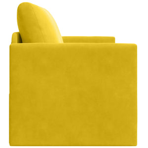 Schlafsofa Gelb Samt 124 cm
