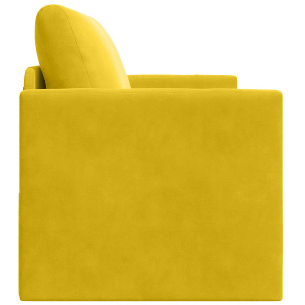 Schlafsofa Gelb Samt 124 cm