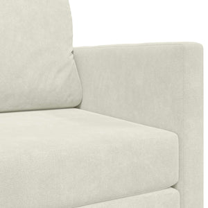 Creme Samt Schlafsofa 124 cm