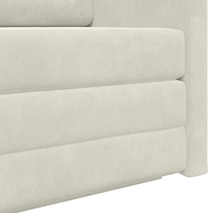 Creme Samt Schlafsofa 124 cm