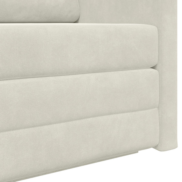 Creme Samt Schlafsofa 124 cm