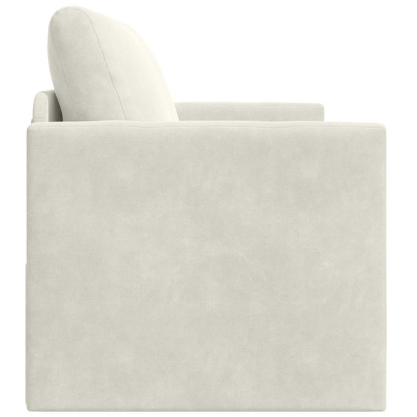 Creme Samt Schlafsofa 124 cm