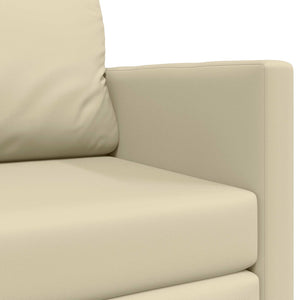 Schlafsofa Creme Kunstleder 124 cm