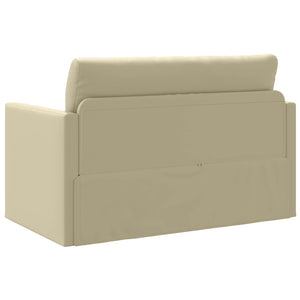 Schlafsofa Creme Kunstleder 124 cm