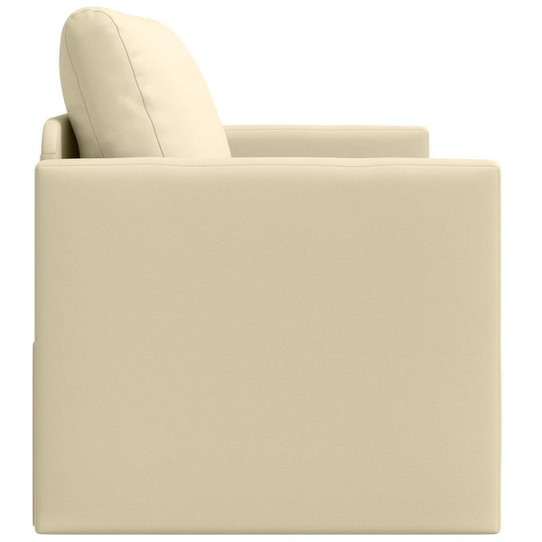 Schlafsofa Creme Kunstleder 124 cm