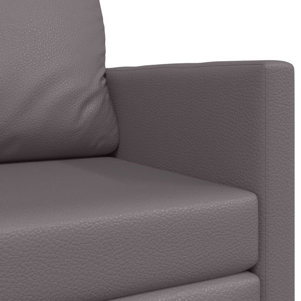 Graues Schlafsofa Kunstleder 124 cm