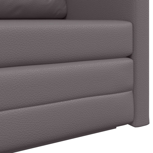 Graues Schlafsofa Kunstleder 124 cm