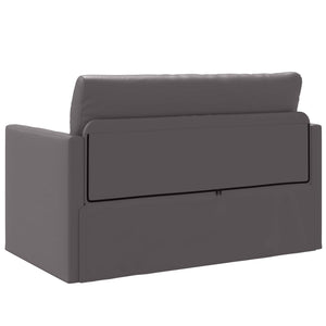 Graues Schlafsofa Kunstleder 124 cm