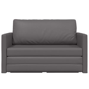 Graues Schlafsofa Kunstleder 124 cm