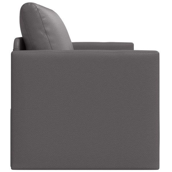 Graues Schlafsofa Kunstleder 124 cm